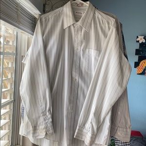 Long sleeve button down dress shirt.